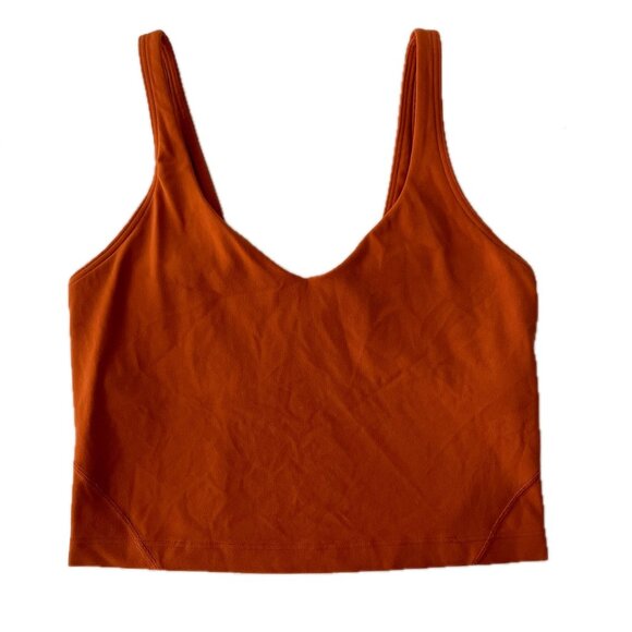 Lululemon Women's Align Tank Size 6 Orange Lined Sports Bra Tank - Picture 1 of 5